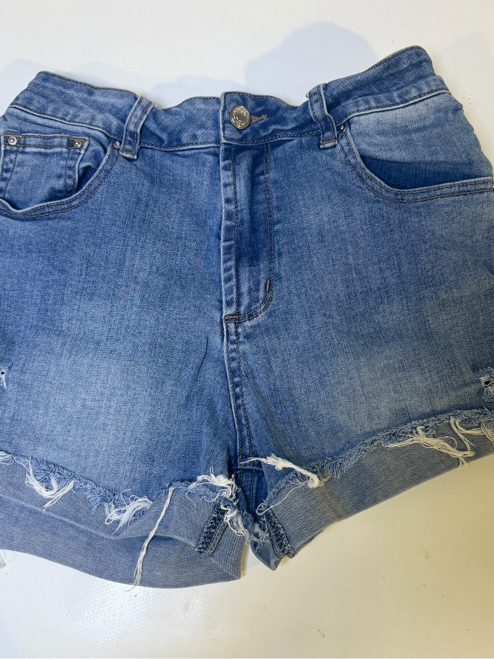 Grace Distressed Light Blue Denim Cutoff Shorts Sz 26